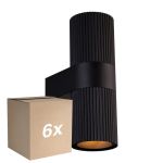 Opakowanie 6x Nordlux Kyklop Światło Ścienne Aluminium Czarny Up & Down | Nadaje Się Do 2x GU10