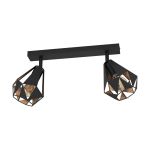 Eglo Lampa sufitowa Carlton 7 Stal Czarny Miedź | IP20 - Nadaje Się Do 2x E27 