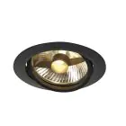 SLV New Tria 1 Spot Aluminium Czarny Okrągła | Aukko 150mm - Nadaje Się Do 1x GU10 (AR111) 