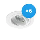 Opakowanie 6x Noxion Wpuszczany Spot Logic MR16 uchylny Valkoinen | Aukko 80mm - GU10 Trzonek